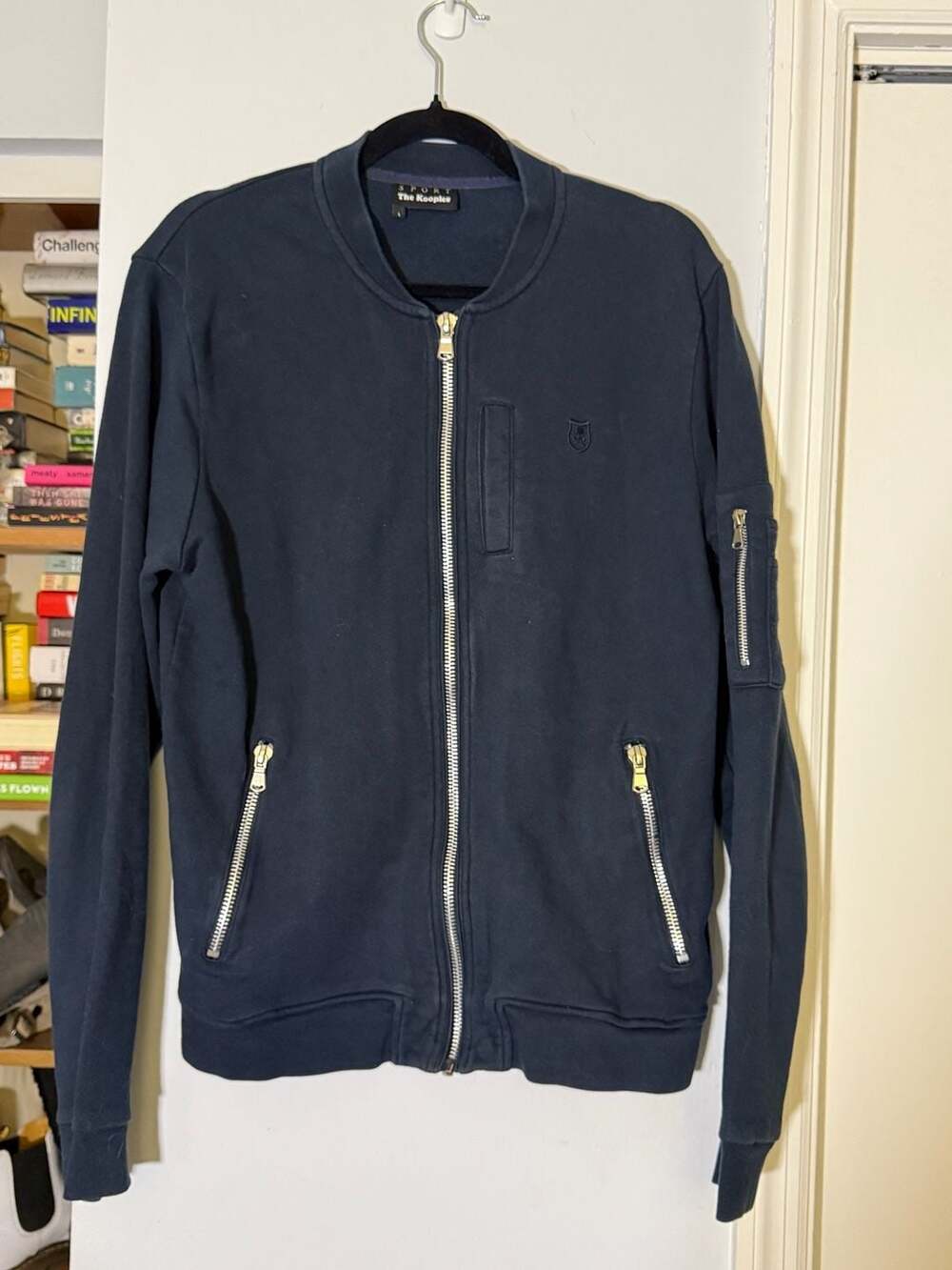 Sport The Kooples Men's Navy Blue Full Zip Bomber Jacket Size L